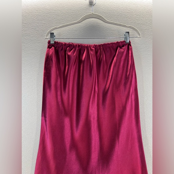 Satin Maxi Skirt for Women High Waist Drawstring Fishtail Casual Solid Long Wrap - Picture 10 of 17